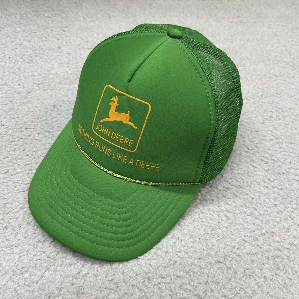Vintage John Deere Hat Nothing Runs Like A Deere Nissun Mesh Trucker Snapback